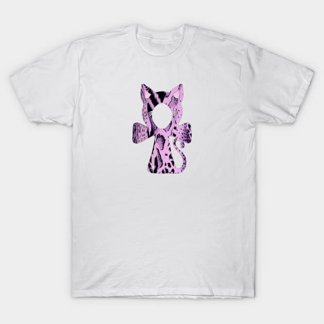 Animal Print Cat Ankh T-Shirt by TonyaRoach143